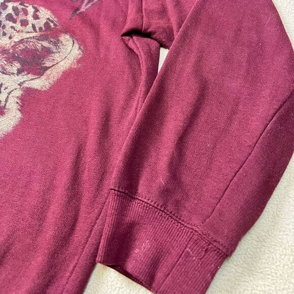 Women's Def Leppard Graphic Crewneck Sweatshirt Maroon size M - Picture 4 of 9